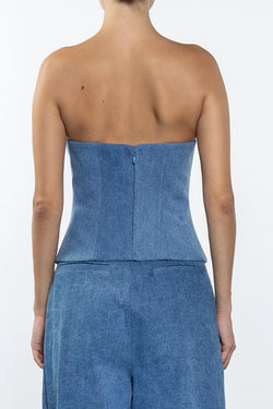 Rowen Rose | Denim Bustier Top, alternative view