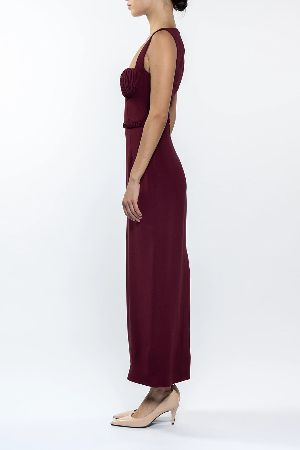 Designer Bordeaux Maxi dresses, shop online with free delivery in Dubai. Product gallery 3