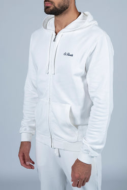 MC2 Saint Barth | Danny Cotton Full Zip Hoodie White, alternative view