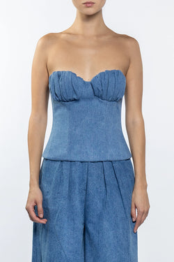 Rowen Rose | Denim Bustier Top
