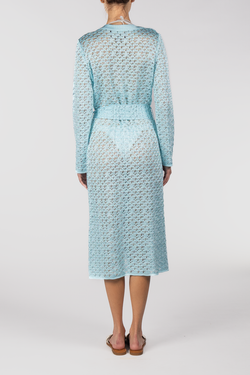 Kukhareva London | Cleo Knit Cardigan Sky Blue, alternative view