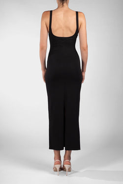 Rowen Rose | Black & White Sleeveless Midi  Dress, alternative view