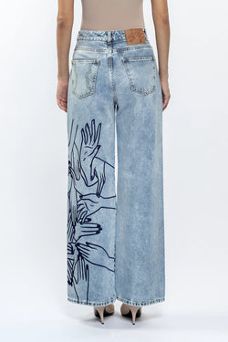 Vivetta | Wide Jeans with Hands Embroidery, alternative view
