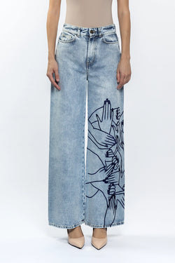 Vivetta | Wide Jeans with Hands Embroidery