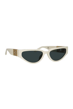 Linda Farrow | Tomie Cat Eye Sunglasses White