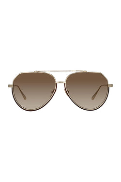 Linda Farrow | Bayer Aviator Sunglasses Light Gold, alternative view