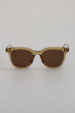 Linda Farrow | Evans khaki and light gold sunglasses