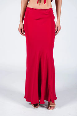Federica Tosi | Red Flared Crepe Skirt