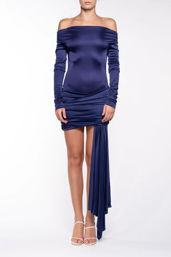 The Andamane | Panel Detail Mini Dress Blue