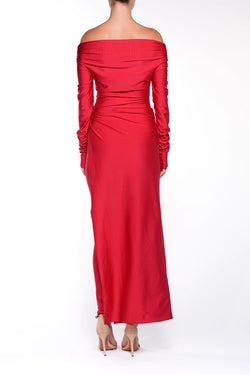 The Andamane | Off-Shoulder Jumpsuit Red, alternative view