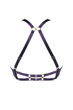 Bordelle | Retta Balconette Wire Bra Black Deep Purple, alternative view