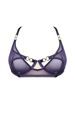 Bordelle | Retta Balconette Wire Bra Black Deep Purple