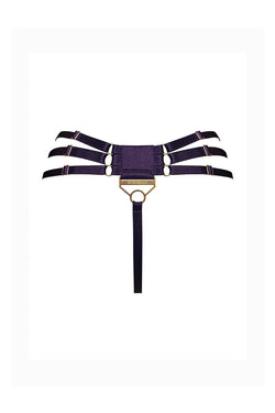 Bordelle | Retta Multi-Strap Thong Deep Purple, alternative view
