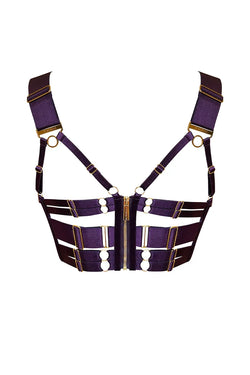 Bordelle | Retta Panelled Bodice Bra Deep Purple, alternative view