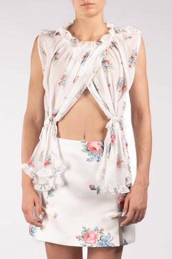Vivetta | Floral White Top with Curtains