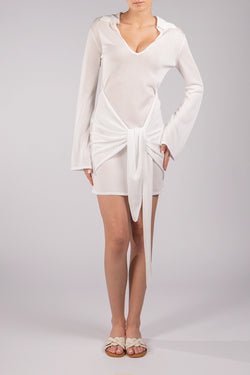 Federica Tosi | White Short Dress With Knot, alternative view