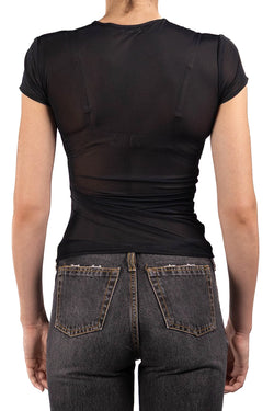 Avavav | Twisted Mesh T-shirt Black, alternative view