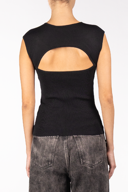 Federica Tosi | Black Brooch-detail Top, alternative view