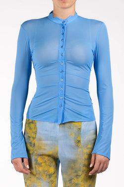 Avavav | Sheer Button-Up blouse Blue