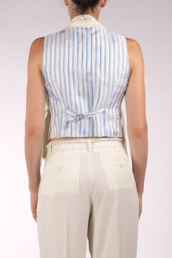 Vivetta | Ivory Stripes Vest with Scarf, alternative view