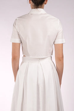 Vivetta | White Cropped Shirt with Jewel Embroidery, alternative view