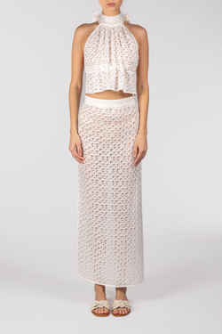 Kukhareva London | Cleo Knit Skirt White