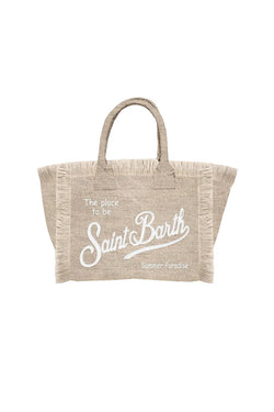MC2 Saint Barth | Vanity Linen Tote Bag Beige