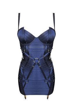 Bordelle | Adjustable Bondage Angela Dress Navy Blue