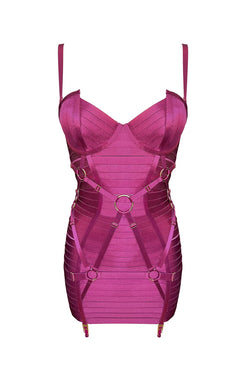 Bordelle | Adjustable Bondage Angela Dress Magenta
