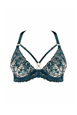 Bordelle | Amela Plunge Wire Bra Teal