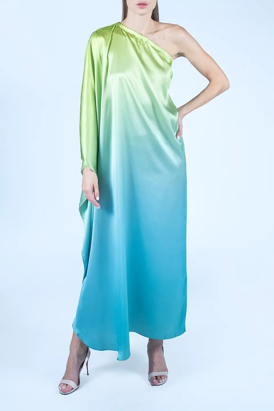 dodo bar or green dress Metallic knit maxi dress in green - Dodo Bar Or