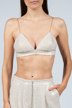 Federica Tosi | Sequined Beige Bra