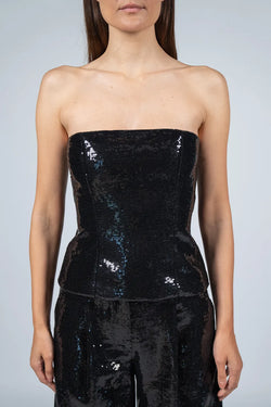 Federica Tosi | Sequined Black Tube Top