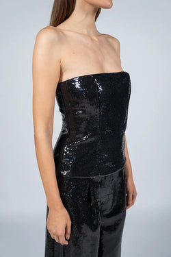 Federica Tosi | Sequined Black Tube Top, alternative view