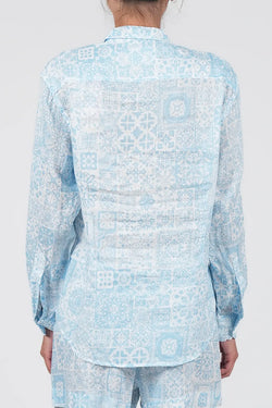 MC2 Saint Barth | Meredith Linen Blue Shirt, alternative view