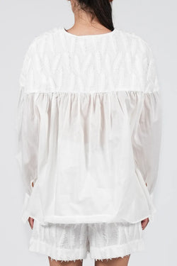 Federica Tosi | Blouse Mussola Foglie White, alternative view