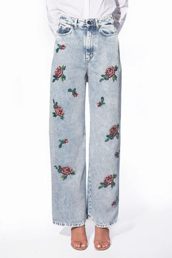 Vivetta | Boyfriend Jeans with Rose Embroidery