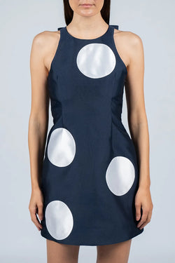 Vivetta | Blue Mikado Polka Dots Dress
