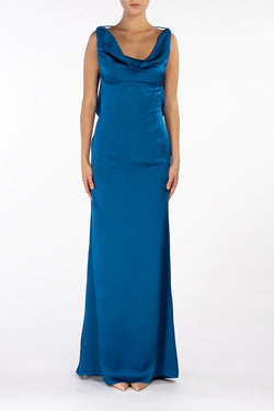 Giuseppe Di Morabito | Blue Cowl-Neck Gown