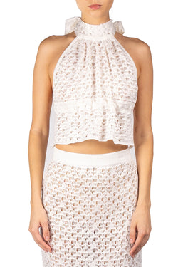 Kukhareva London | Rio Knit Top White