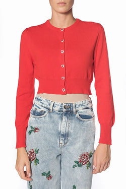 Vivetta | Red Cropped Cardigan