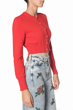 Vivetta | Red Cropped Cardigan, alternative view