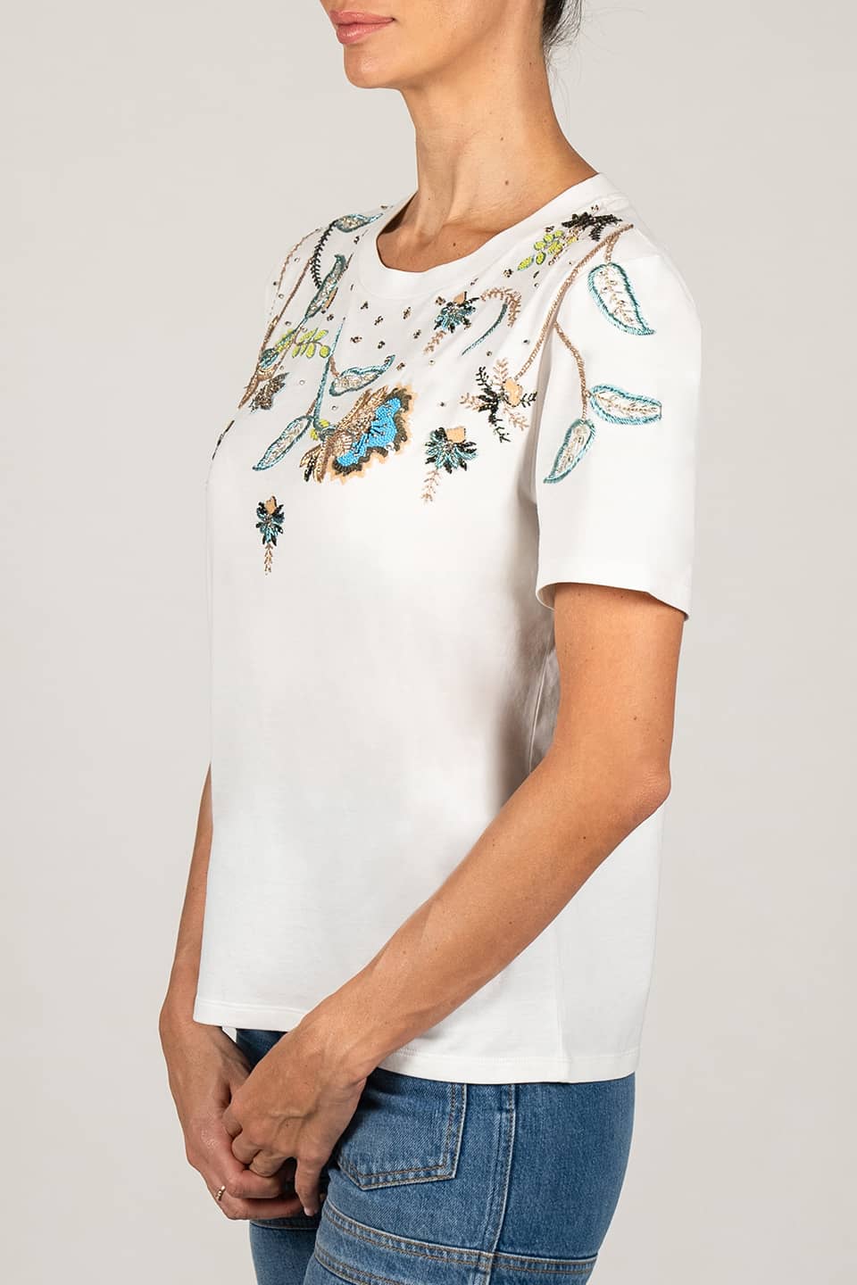 Designer White T-shirt, shop online with free delivery in UAE. Product gallery 8