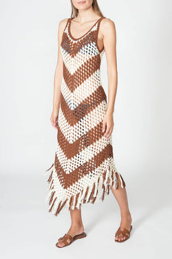 Dodo Bar Or | Mellor Dress Brown/Cream, alternative view