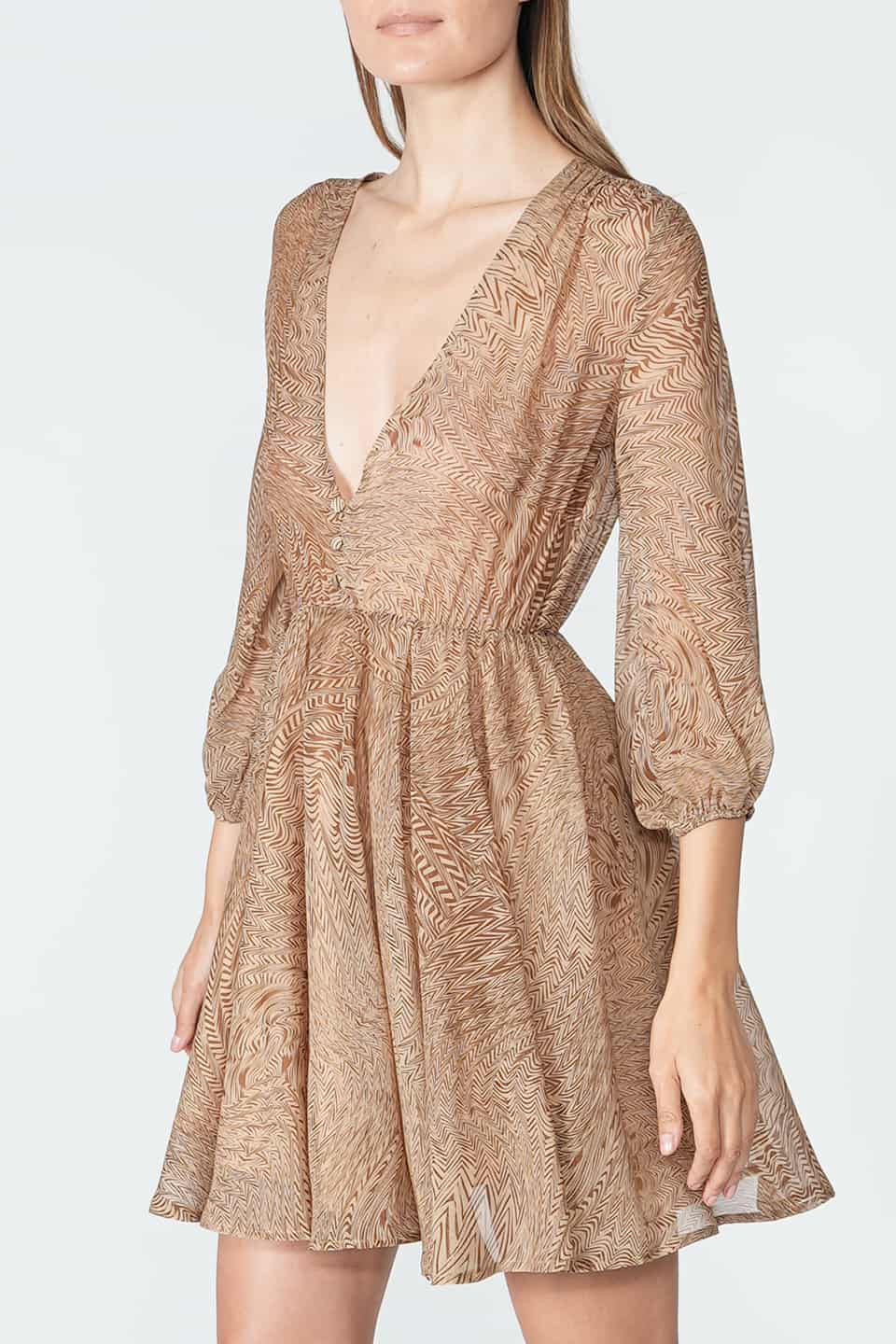 Shop online trendy Chocolate Mini dresses from Federica Tosi Fashion designer. Product gallery 1