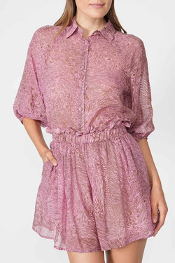 Federica Tosi | Abstract-print Silk Flared Short, alternative view