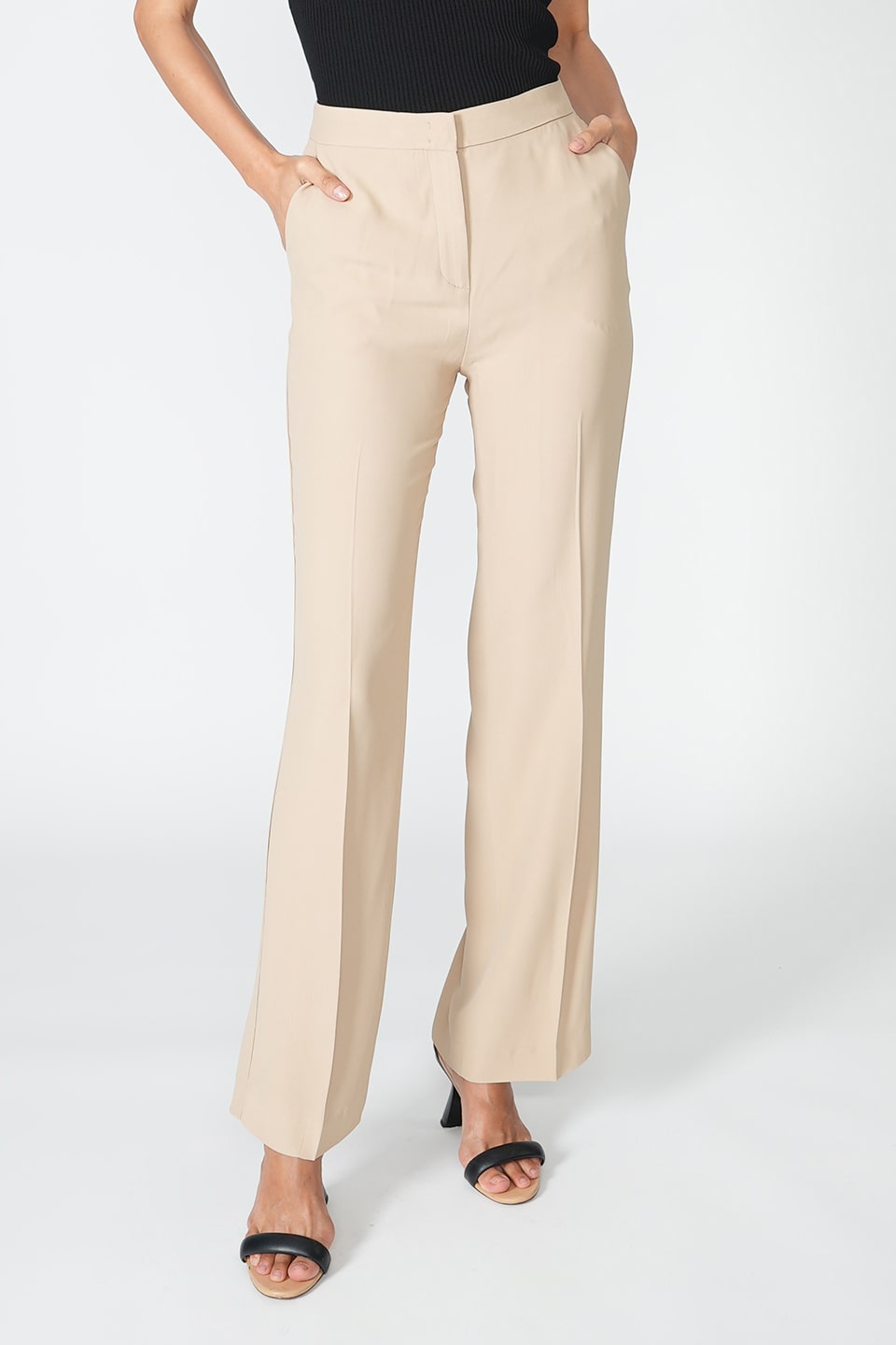 Shop online trendy Beige Women pants from Federica Tosi Fashion designer. Product gallery 1