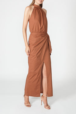 Federica Tosi | Wrap-detail Long Dress Cacao