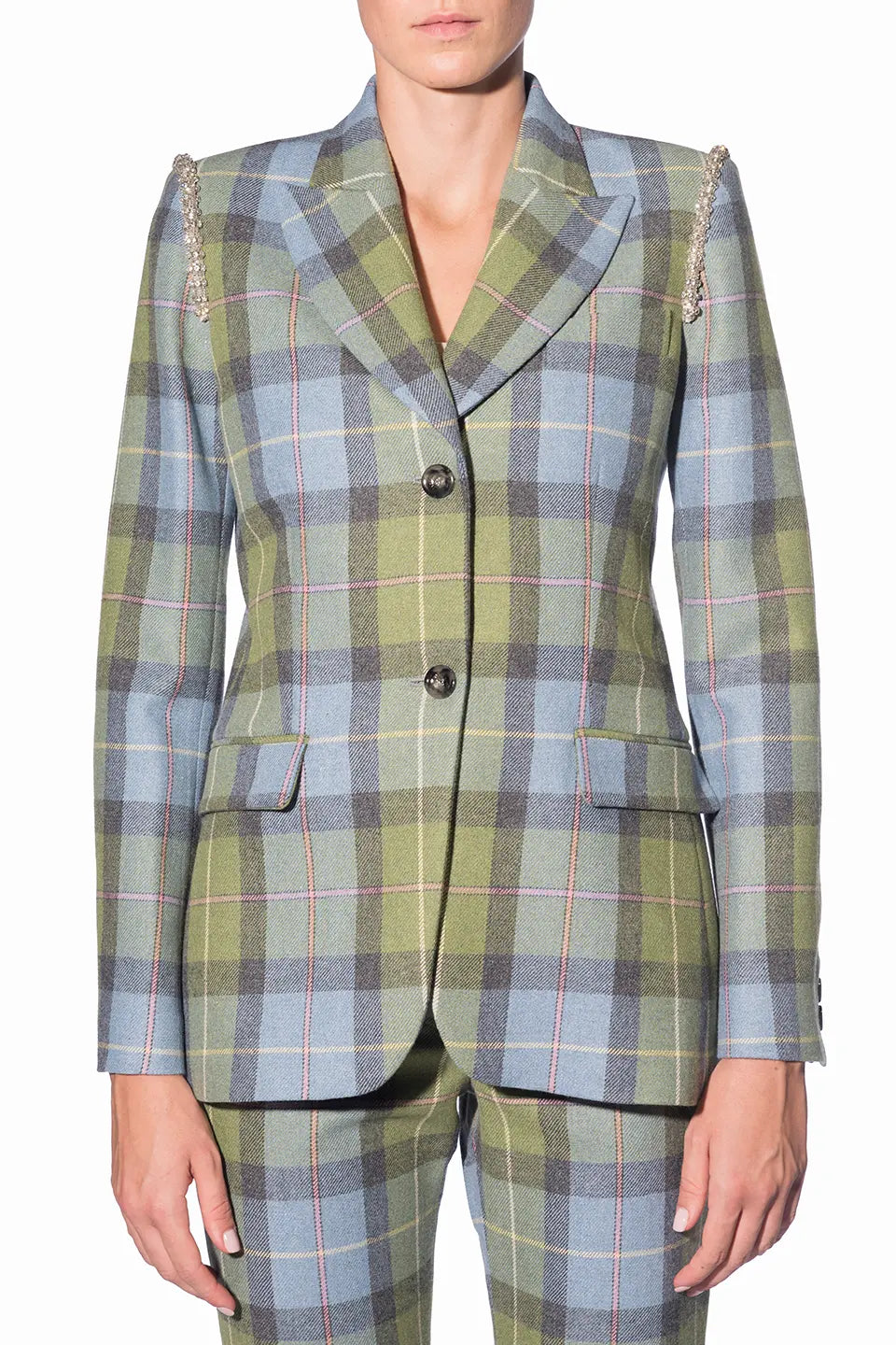 Slim Blazer with Jewel Embroidery
