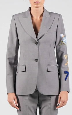Vivetta | Slim Blazer with Floral Embroidery
